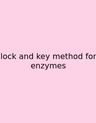Lock And Key Method For Enzymes