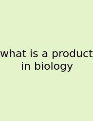What Is A Product In Biology