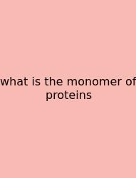 What Is The Monomer Of Proteins